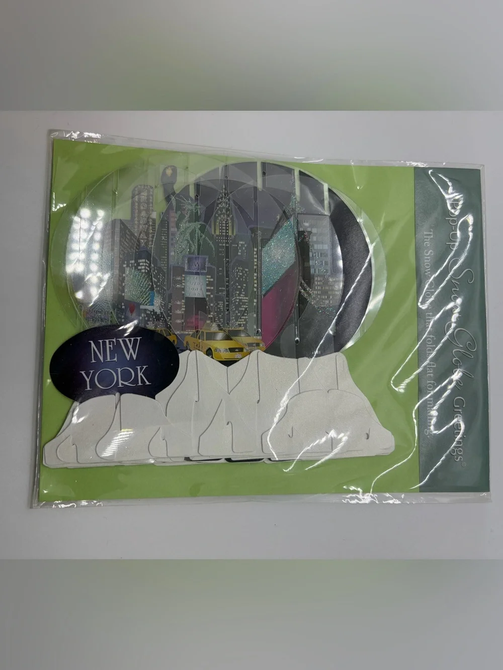 New York City Skyline Pop-Up Card - Green & Black NIP